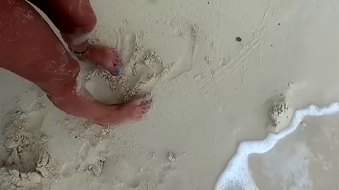 Anne in hardcore sex on the beach with a cute bimbo