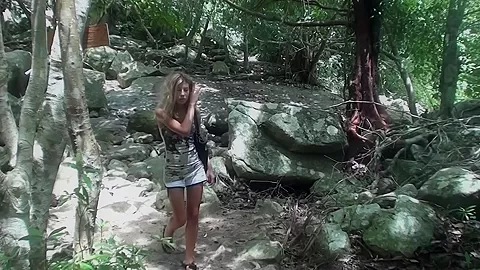 Vicktoria Tiffany in outdoor sex scene showing a very nice cock-sucking