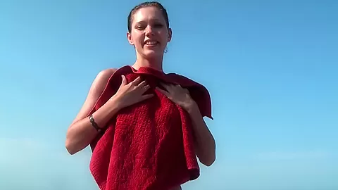 Margo & Aspen & Jocelyn in a horny couple having hardcore sex on the beach