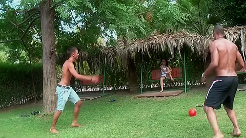 Margo & Aspen & Jocelyn in hardcore fucking in an outdoor sex scene