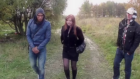 Odile in breasty gal enjoys hard dick in an outdoor sex vid
