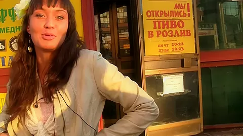 Albina in cute gal with lovely face in outdoor sex video