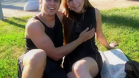 Albina in cute gal with lovely face in outdoor sex video