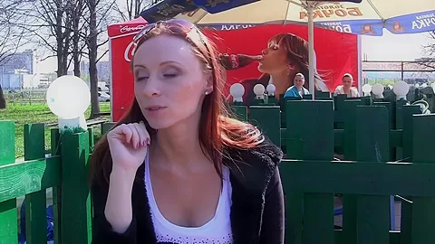Margot in slut gets her twat slammed in an outdoor sex vid