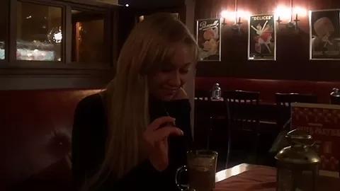 Lindsey in blonde enjoys sex in restroom in hardcore porn video