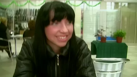 Darina in slutty minx and a guy having sex in restroom