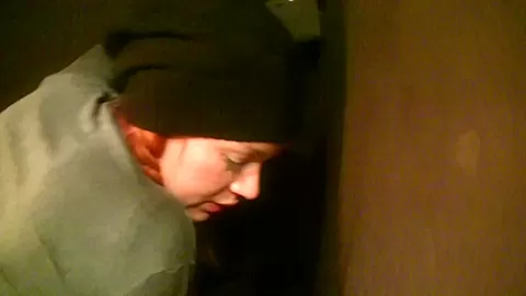 Mayola in scene with a horny couple having sex in restroom