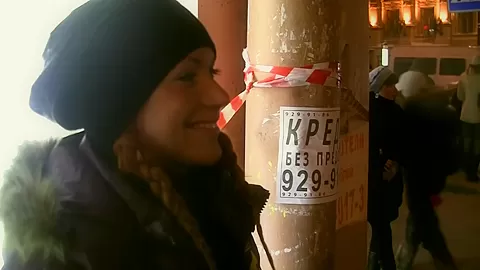 Mayola in scene with a horny couple having sex in restroom