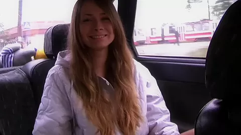 Yulia Blondy in video of a minx giving a toothless blowjob in the car