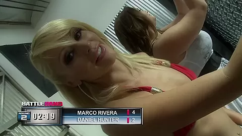 Blonde Milf Is Pleasing Ripped Dude After A Fight