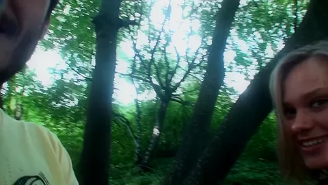 Willa in amateur girl sucks and fucks in a forest