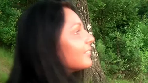 Jocelyn in outdoor scene with an amateur girl sucking dick