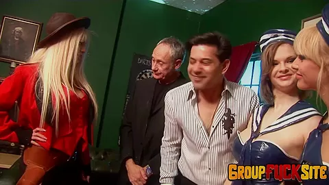 Busty Bounty Hunter Amy Azurra Makes up for Her Clumsiness with Group Sex