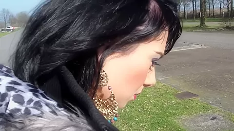 Ella in outdoors amateur video with a chick sucking dick