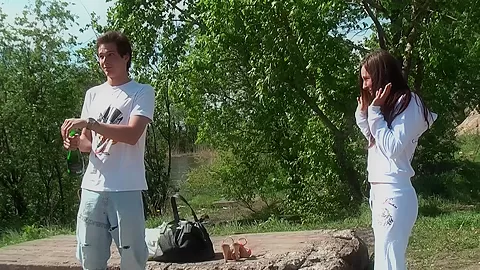 Anne in hot hard sex in nature in a sex tape video