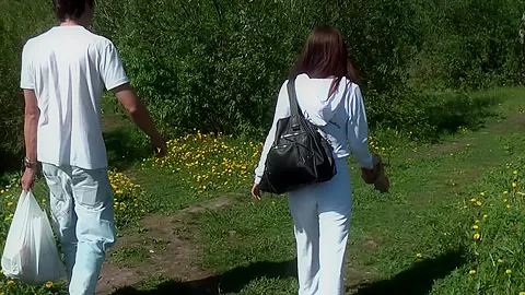 Anne in sex tape video with hardcore shagging in nature