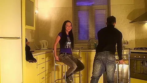 Emmy in a cute pair of lovers fucks in a home made video