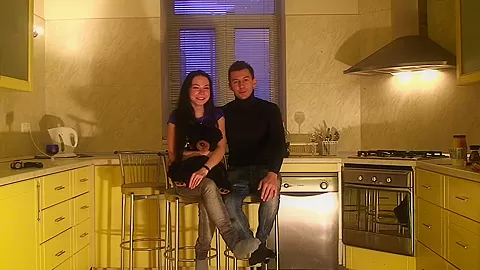 Emmy in a cute pair of lovers fucks in a home made video