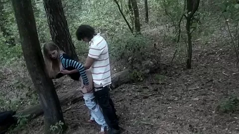Angelina in blowjob and sex in homemade porn filmed in nature
