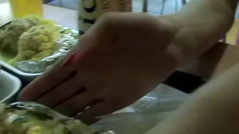 Angelina in amateur nude chick posing with a dick in her mouth
