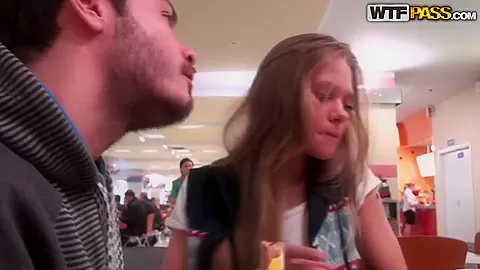 The guy is licking yogurt off his hot blonde girlfriend's body