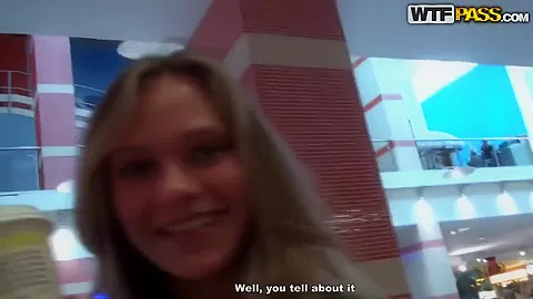 The guy is licking yogurt off his hot blonde girlfriend's body