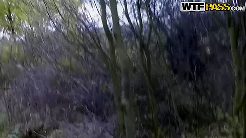 Wonderful teen 18+ slut Abi sucks cock for money in the forest