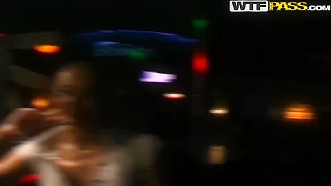 Sexy girl Logan is doing a deep blowjob in the night club