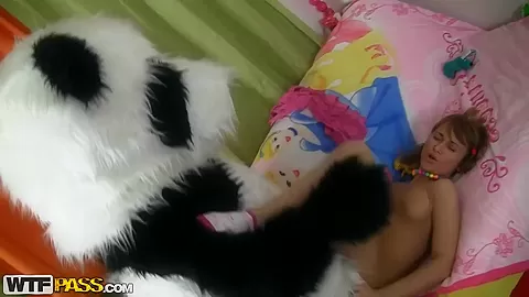 Chick plays with unusual sex toy called panda