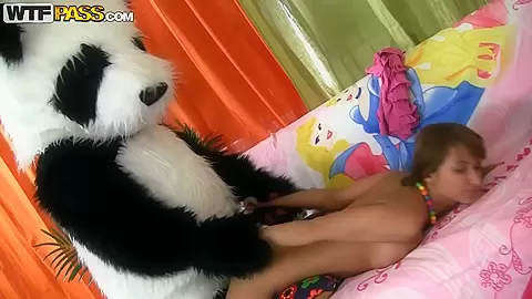 Chick plays with unusual sex toy called panda