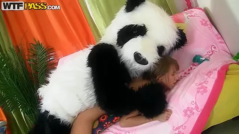 Chick plays with unusual sex toy called panda