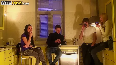 Kitchen amateur teen 18+ video with pretty girls