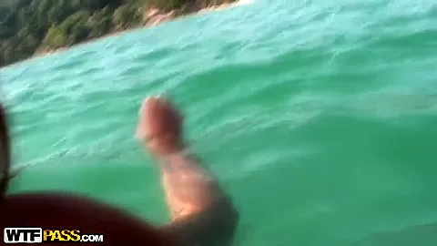 Abbey is fucking with stud inside the sea water