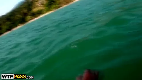 Abbey is fucking with stud inside the sea water