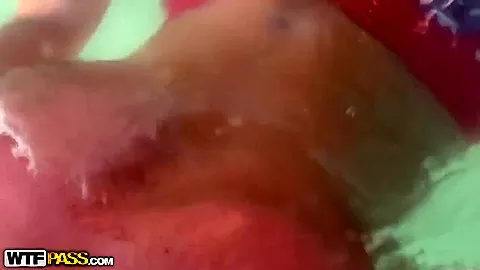 Abbey is fucking with stud inside the sea water