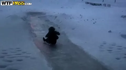 Vera is sucking dude's cock at the snowy park