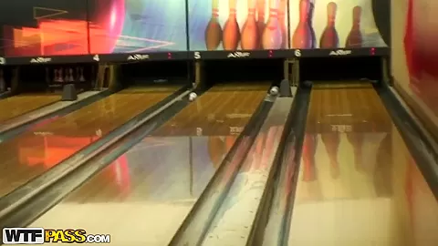 This hottie lost me bowling challenge and needs to suck my dick