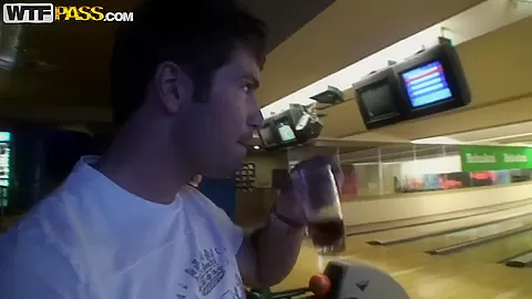 This hottie lost me bowling challenge and needs to suck my dick