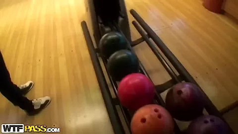This hottie lost me bowling challenge and needs to suck my dick