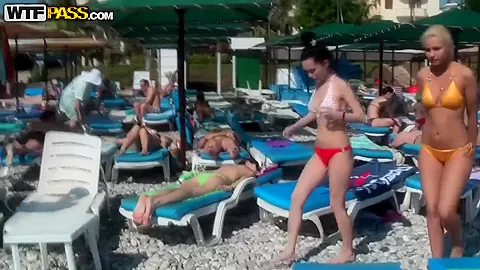 Cuddly chicks relaxing and fucking on a wild vacation
