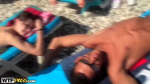 Cuddly chicks relaxing and fucking on a wild vacation