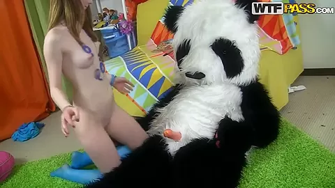 Skinny bitch Nicki is having wild fun with nasty pandas