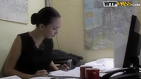Adorable secretary Natasha gets naughty in office