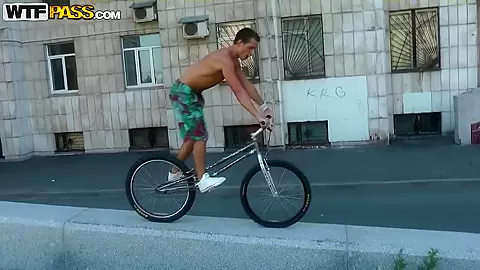 Slutty blonde having a dirty talk in the street