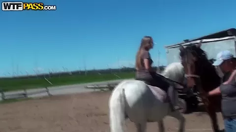 Cowgirl Mila strikes lad's cock with her pierced tongue