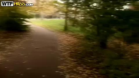 Blowjob right in the forest from our amazingly cute brunette