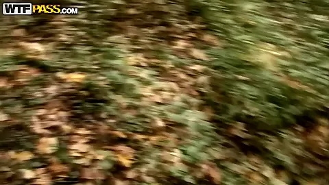 Blowjob right in the forest from our amazingly cute brunette