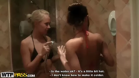 Hot threesome in the shower with Abbey