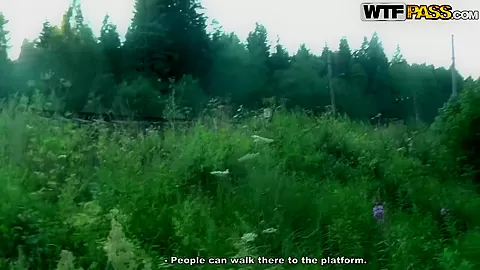 Hot cock sucking in the wild woods with Marta