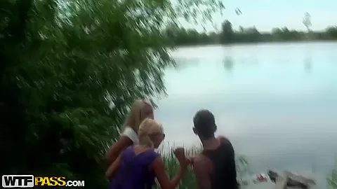 Two hot and nice blondes in a dream pickup porn